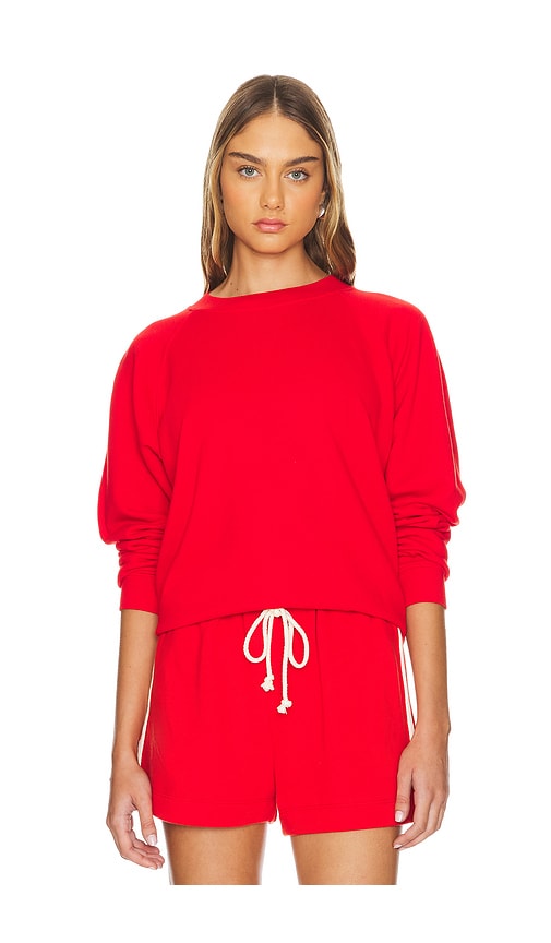 Shop Donni Eco Terry Crewneck Sweatshirt In Red