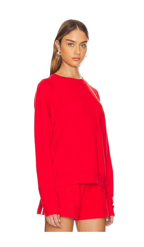 Shop Donni Eco Terry Crewneck Sweatshirt In Red