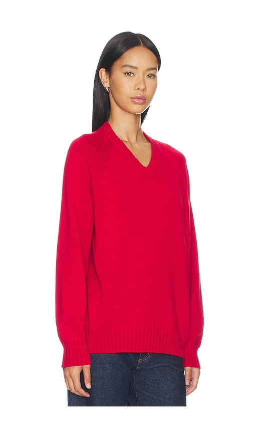 Donni. Der Baumwollstrickpullover Mit V-ausschnitt In Red. Größe Xs. Also In S, M, L. 