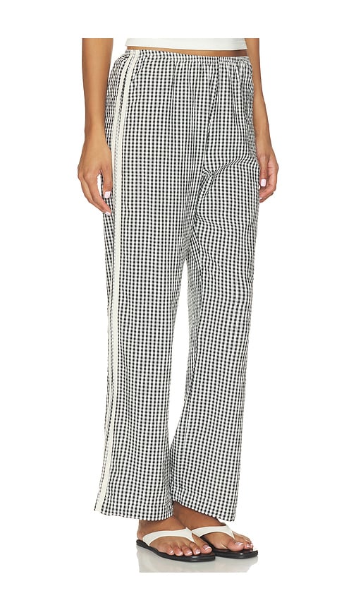 DONNI PANTALON CROPPED THE COTTON GINGHAM STRIPE CROP PANT en Black Taille L Also en XS S M XL 251$