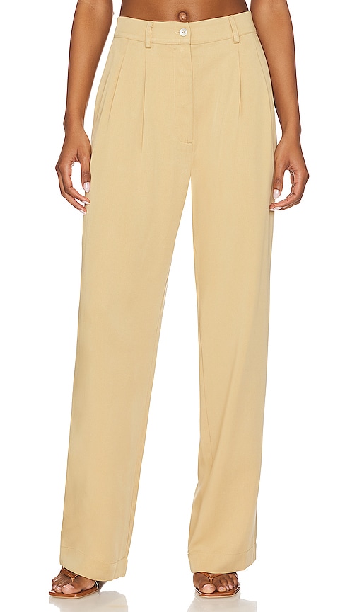 DONNI. Pleated Pant in Sand
