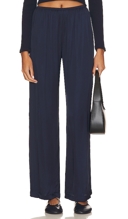 DONNI. Silky Simple Pant in Navy