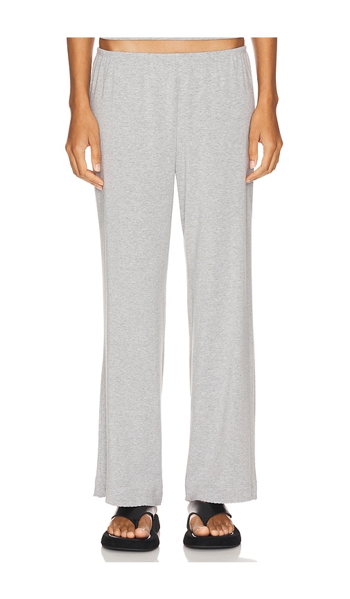 Donni Baby Rib Scallop Pant In 麻灰色