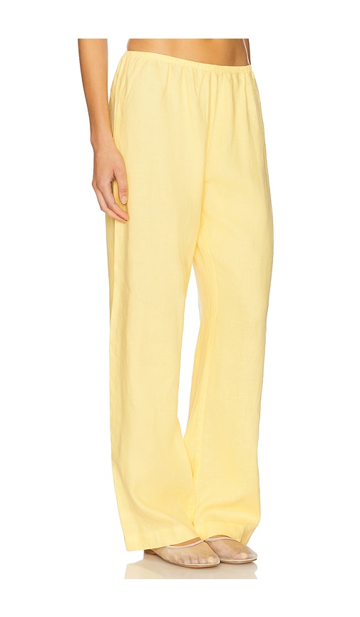 Donni The Linen Simple Pant In Lemon