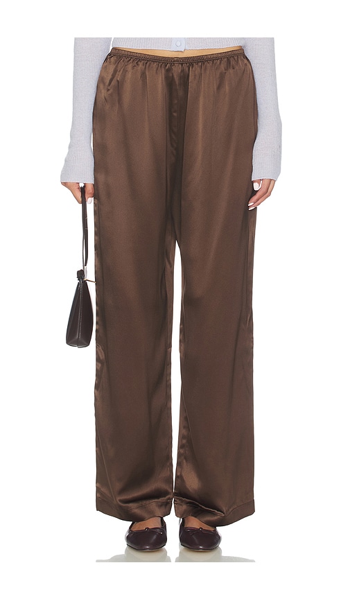 Donni The Silk Simple Pant In Brown