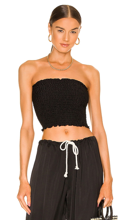 DONNI. Silky Tube Top in Jet