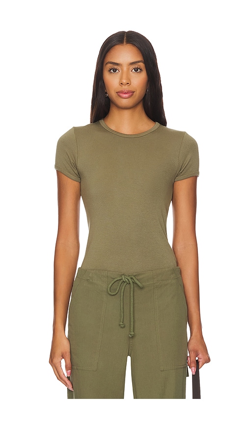 Shop Donni Baby Rib Baby Tee In Olive