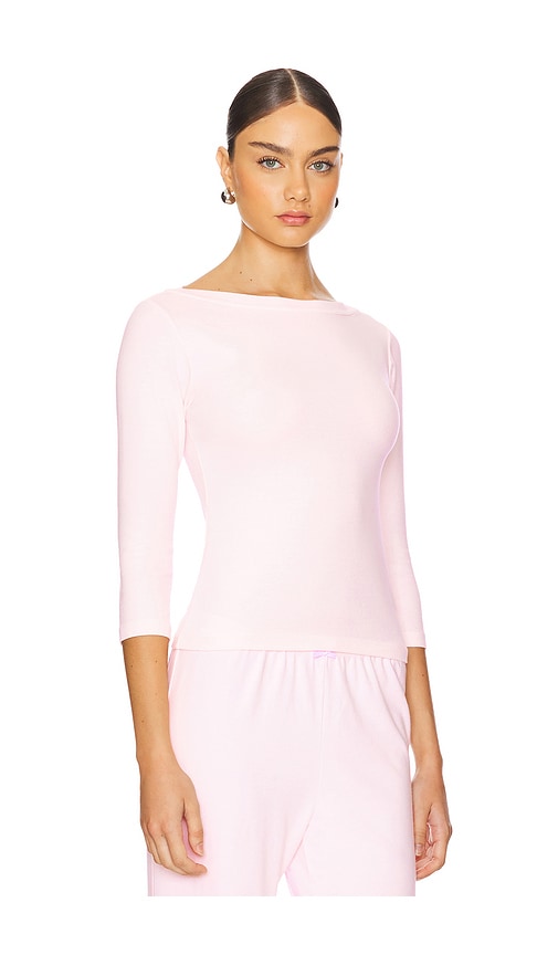 Shop Donni The Baby Rib Boat Neck In Ballerina