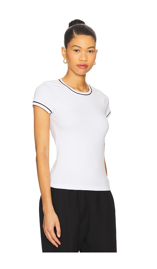 Donni Baby Rib Contrast Tee In White