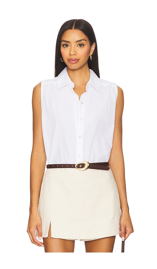 Sandwash Sleeveless Shirt in White. - size XL (also in L, M, S, XS)
