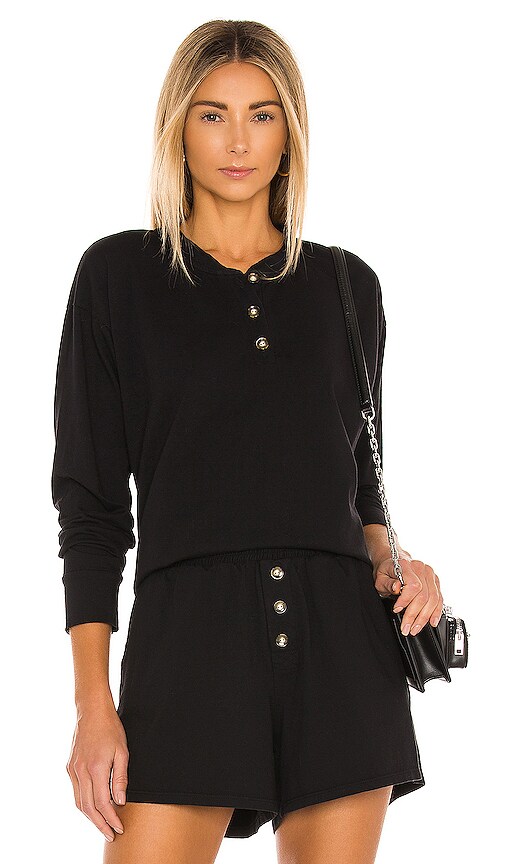 DONNI. Long Sleeve Henley in Jet | REVOLVE