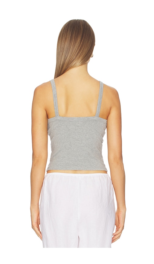  Donni. Tanktop Mit Eckigem Ausschnitt Und Babyripp-details In Light Grey. Größe Xxs. Also In S, M. 