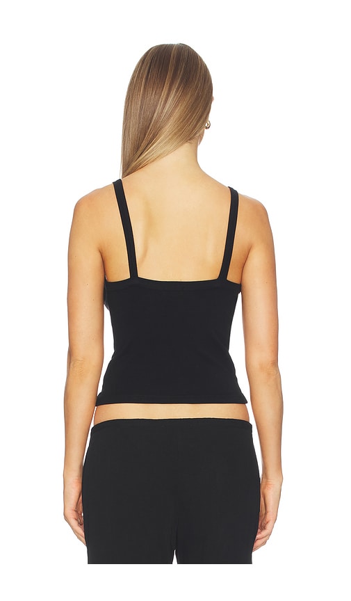  Donni. Tanktop Mit Eckigem Ausschnitt Und Babyripp-details In Black. Größe Xxs. Also In Xs, S, M, Xl. 