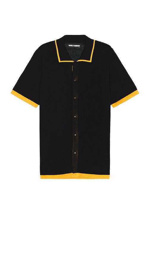 DOUBLE RAINBOUU Knit Shirt in Black & Gold