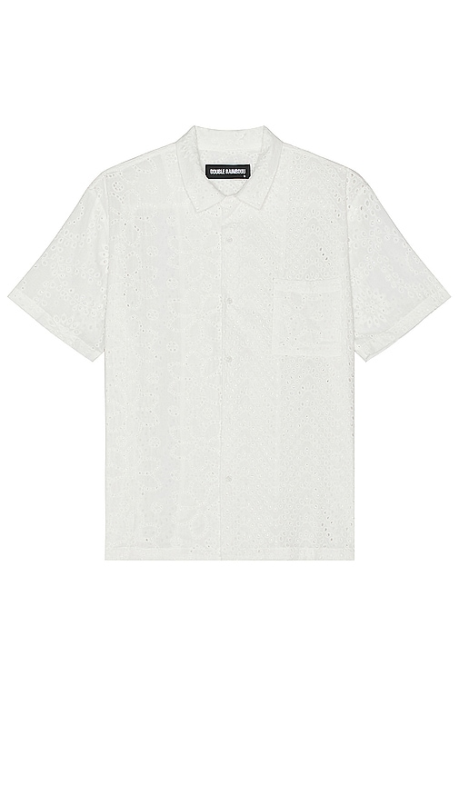 Double Rainbouu Hawaiian Shirt In White Anglais