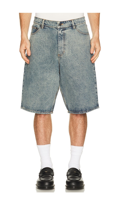Daily Paper Compact Shield Embroidery Denim Shorts