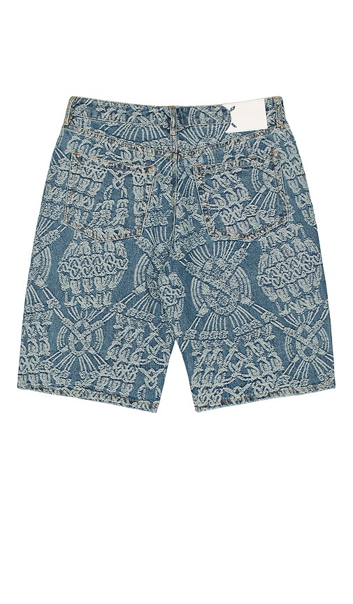 Daily Paper Macrame Denim Shorts In Blue