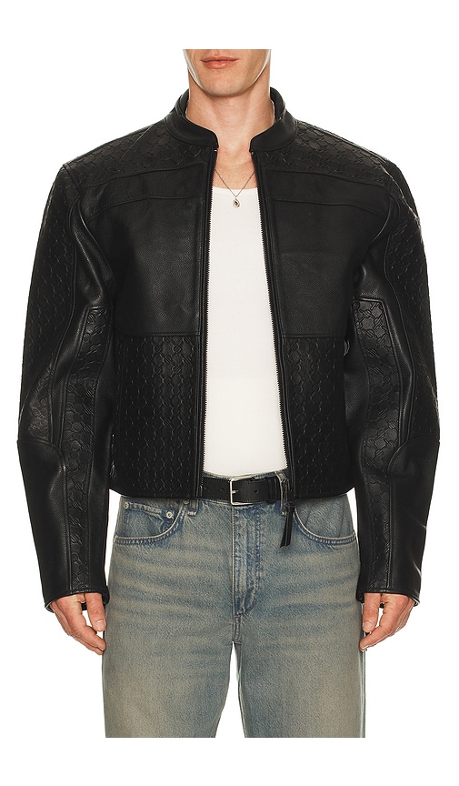 Daily Paper Structured Leather Jacket
