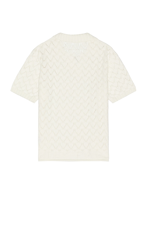 Shop Daily Paper Yinka Relaxed Knit Short Sleeve Polo In White