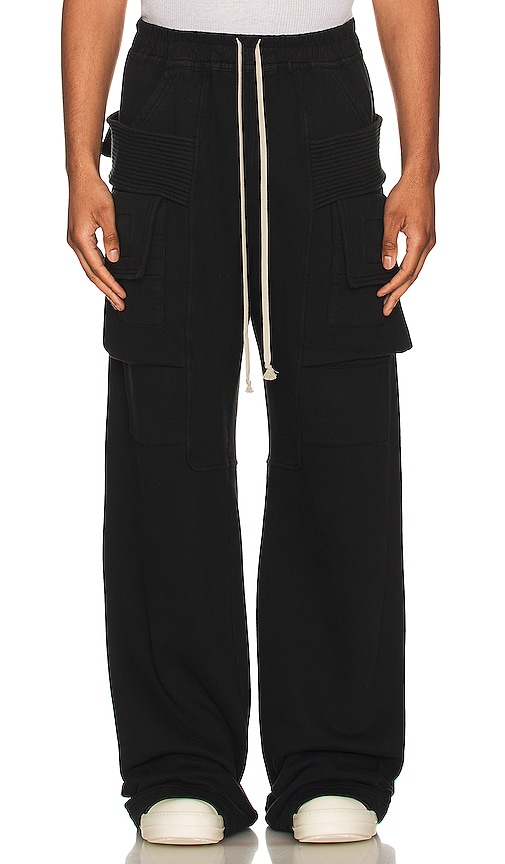 DRKSHDW by Rick Owens Creatch Cargo Drawstring Pants in Black