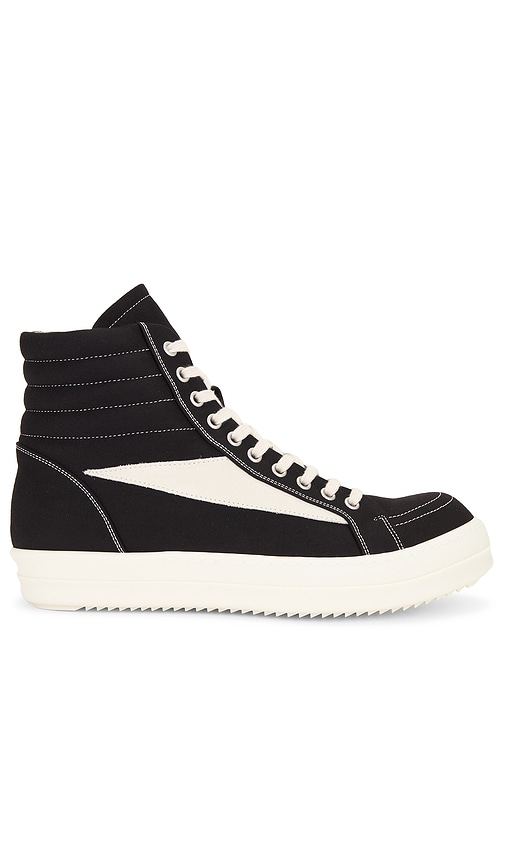 DRKSHDW by Rick Owens Vintage High Sneaker in Black & Milk