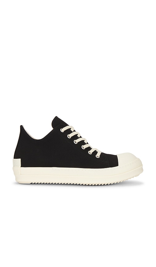 Rick Owens Drkshdw Low Sneaks Drkshdw License Plate In Black