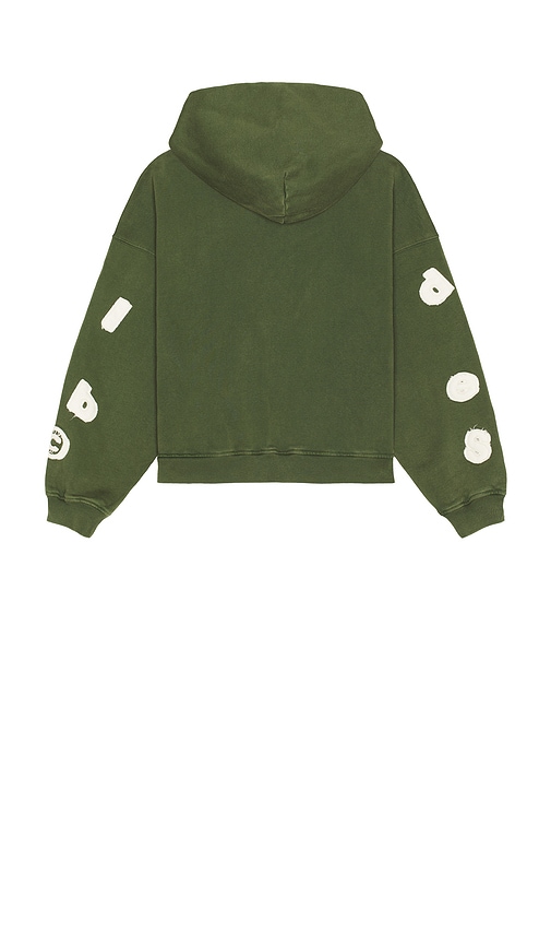 Drmers Club Floating Letters Zip Up Hoodie In Green
