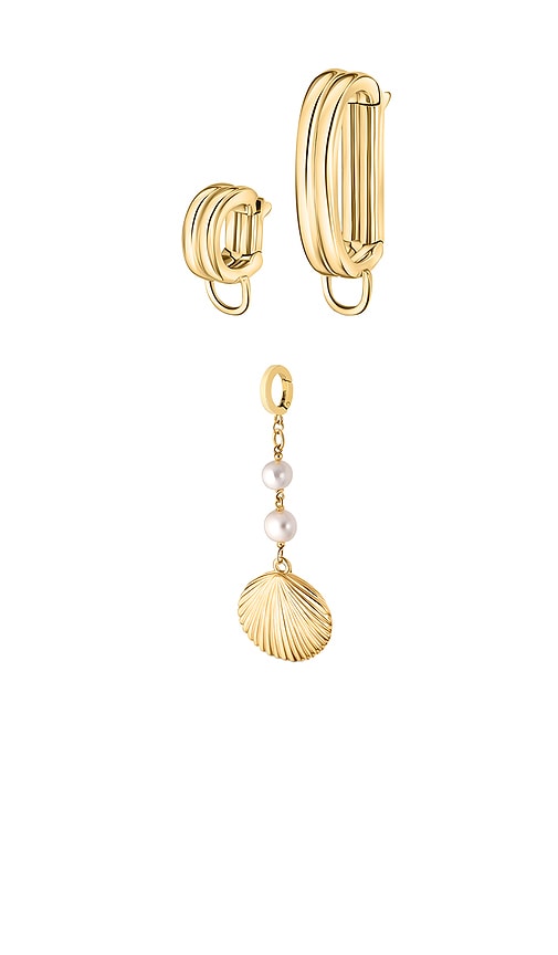 Shell Charm Starter Set in Metallic Gold.