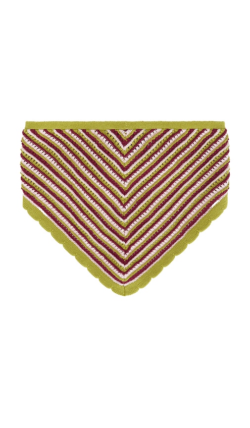  De Rococo Crochet Bandana In Burgundy,green. 