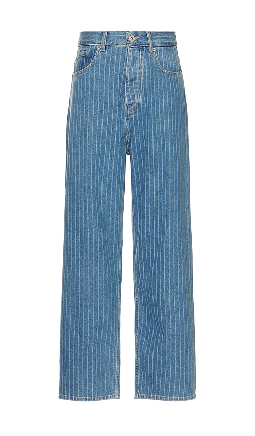 Striped Baggy Jeans in Denim-Light. - size XL/1X (also in L, M)