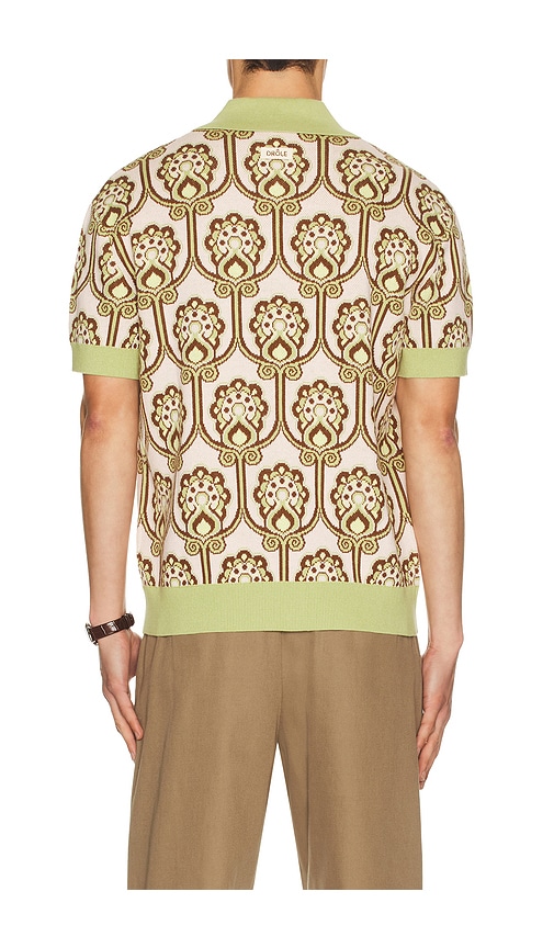  Drôle De Monsieur Drôle De Monsieur Polo Maille Tapisserie Florale En Green. Taille L. Also En M, S, Xl/1x. 