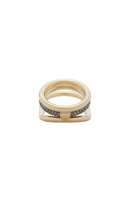  Demarson Statement-ring Farah In Metallic Gold. 