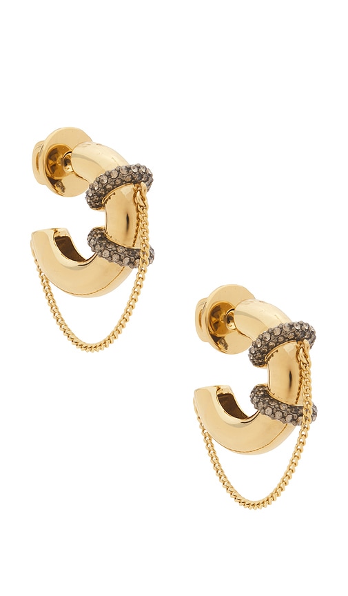 Demarson Molly Hoops Earring in Metallic Gold 275$