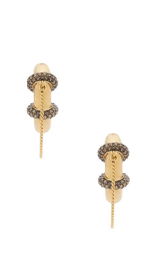  Demarson Molly Hoops Earring In Metallic Gold. 