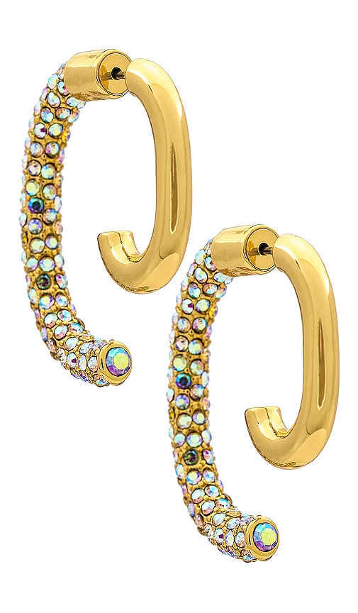 Demarson Luna Earrings In 12k Shiny Gold & Crystals