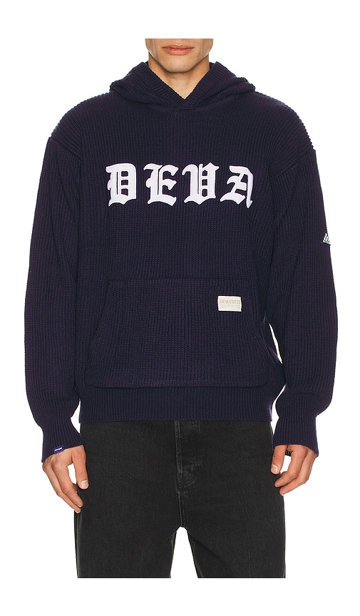Deva States Blackletter Knitted Hoodie - Men's Clothing