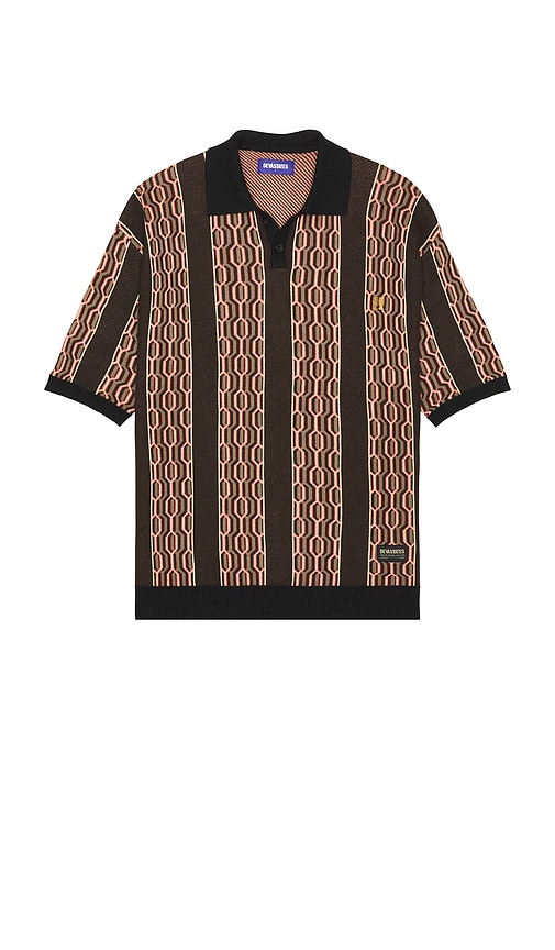 Hexagons Knitted Polo in . Size M, S, XL/1X - Deva States - Modalova