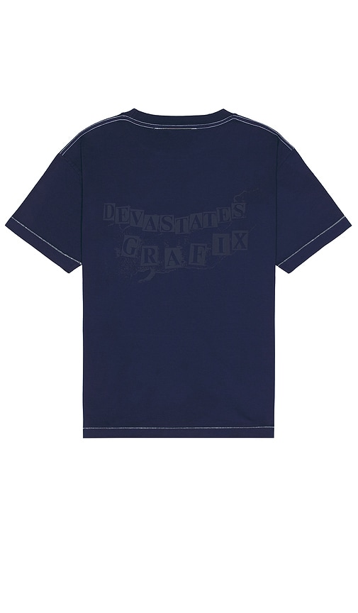 Shop Deva States Fuzz Gfx Retro T-shirt In Indigo Dyed Blue
