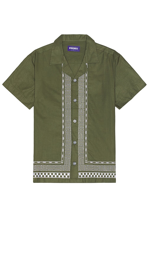 Shop Deva States Relic Embroidered Shirt In 橄榄绿