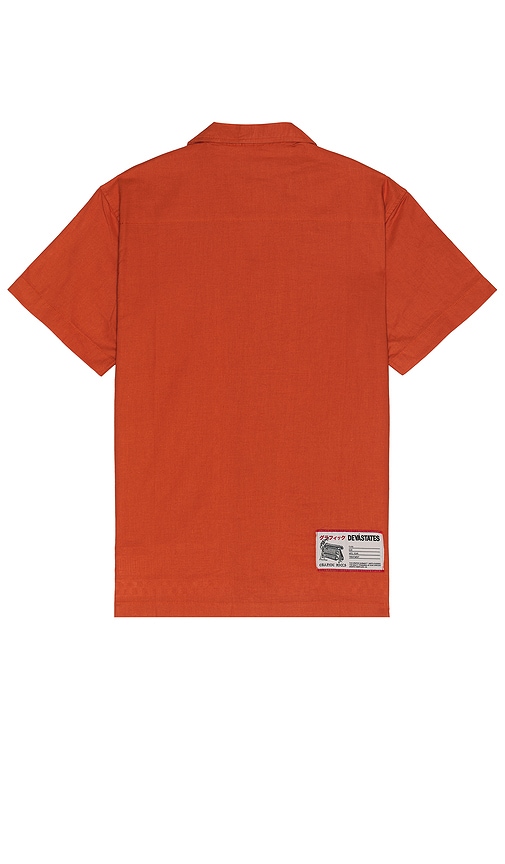 Shop Deva States Relic Embroidered Shirt In Red & Terracotta