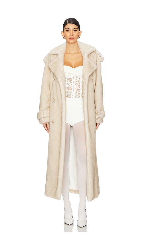 Ducie Thalia Faux Fur Coat in Cream