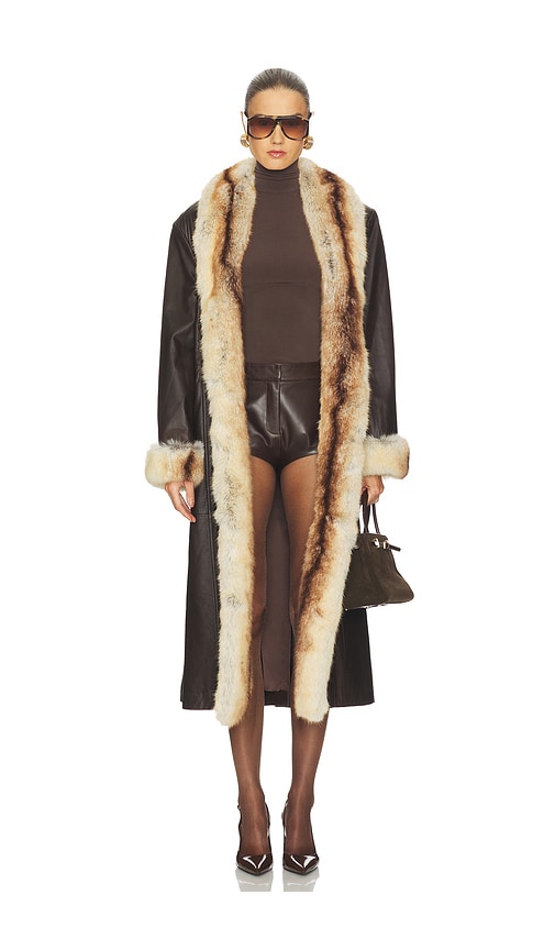 Ducie Freya Coat in Brown & Cream