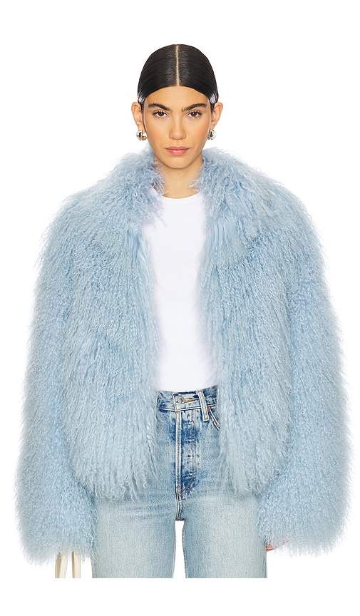 Rochelle Fur Jacket in Baby Blue. - size S (also in XS) - Ducie - Modalova
