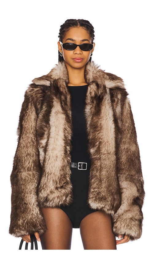 Ducie Carmel Reversible Fur Coat in Natural | REVOLVE