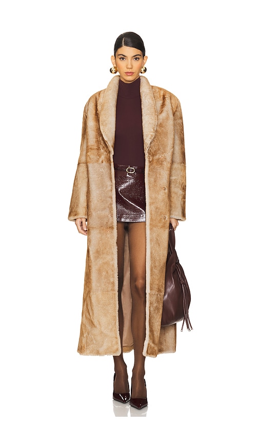 Priscilla Fur Coat in Tan. - size XS (also in M)