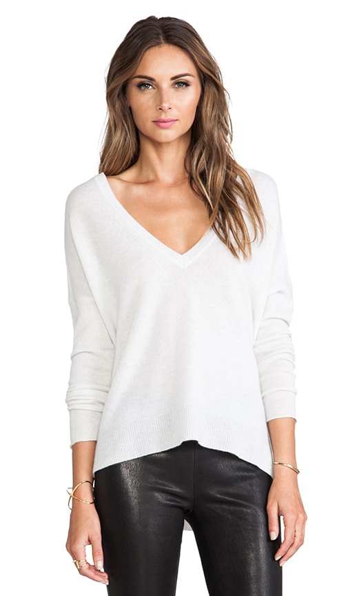 engagement trofast Picasso DUFFY V-Neck Cashmere Sweater in T.Niveous & White | REVOLVE