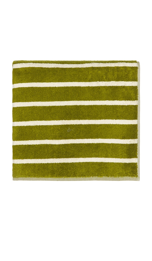 Dusen Dusen Bird Stripe Bath Towel In Green