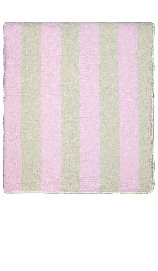 Dusen Dusen Warm Stripe Queen Coverlet In Pink