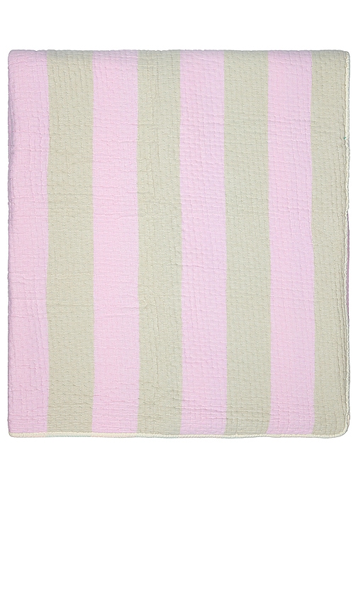 Dusen Dusen Warm Stripe King Coverlet In Pink