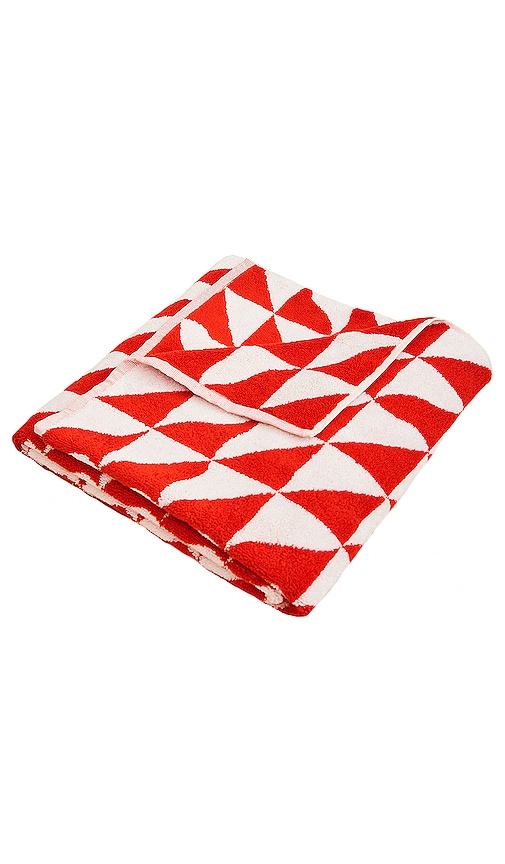Dusen Dusen Bath Towel – 灰色 In Red,white